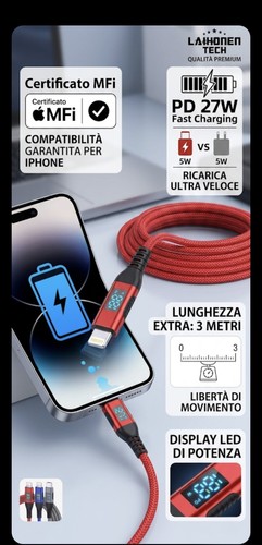 Cavo iphone usb fast - usb-c, charge