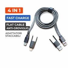 Cavo 4 in 1 Piatto USB-A / C