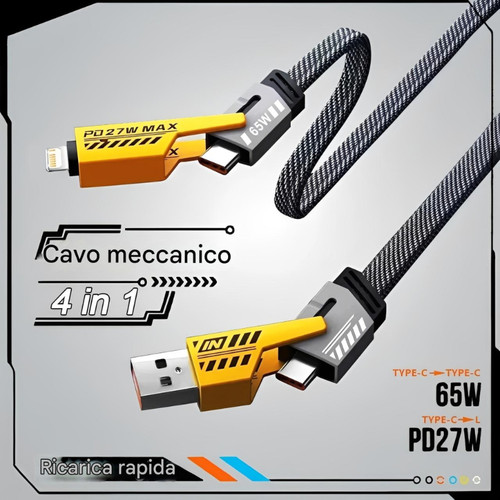 Cavo 4in1 ricarica rapida 27w - 4in1,